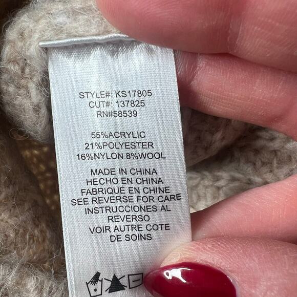 KUT from the Kloth Women’s Cream Tutleneck Sweater Size Medium Chunky Oversized - Picture 9 of 9